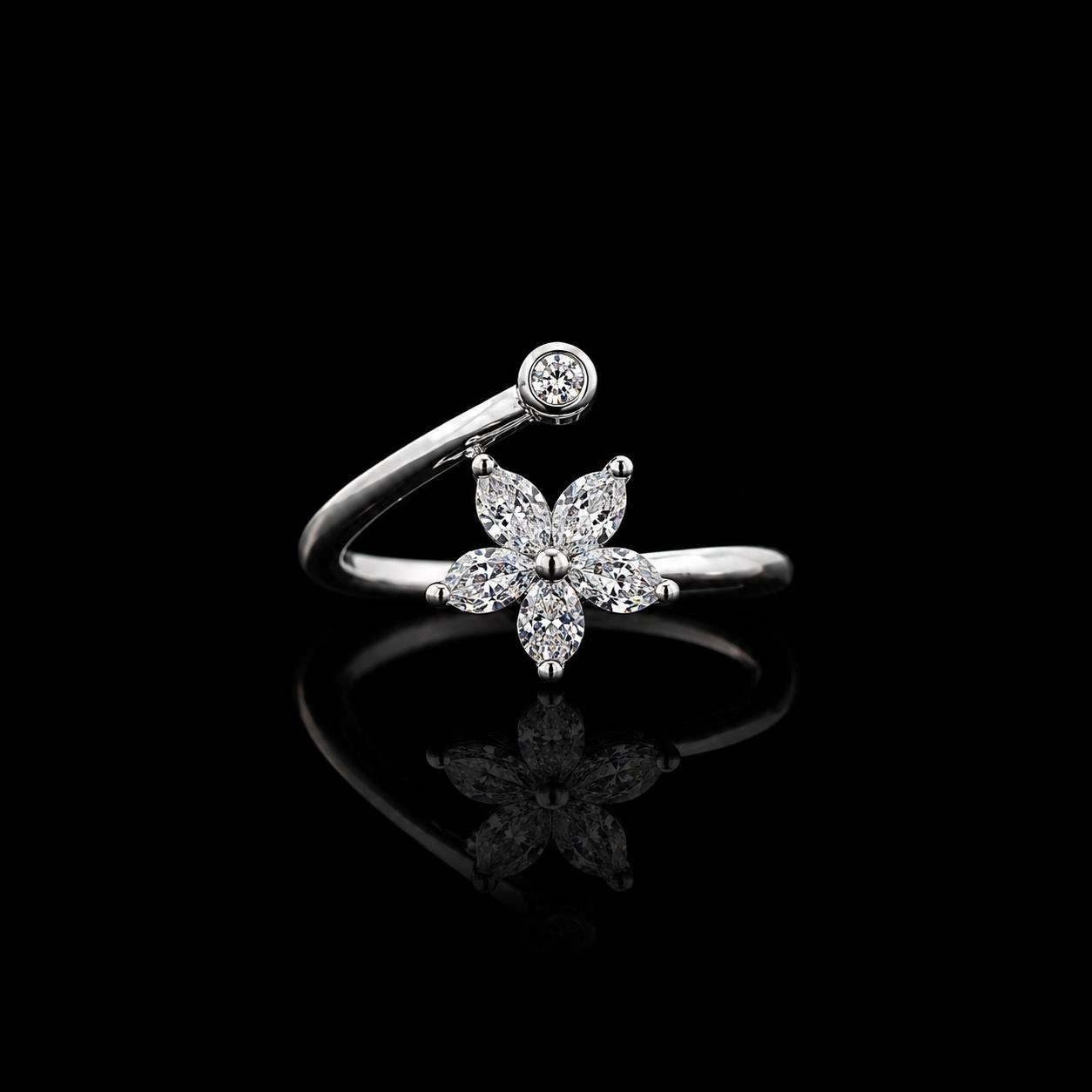 Floral Bloom 925 Silver Ring